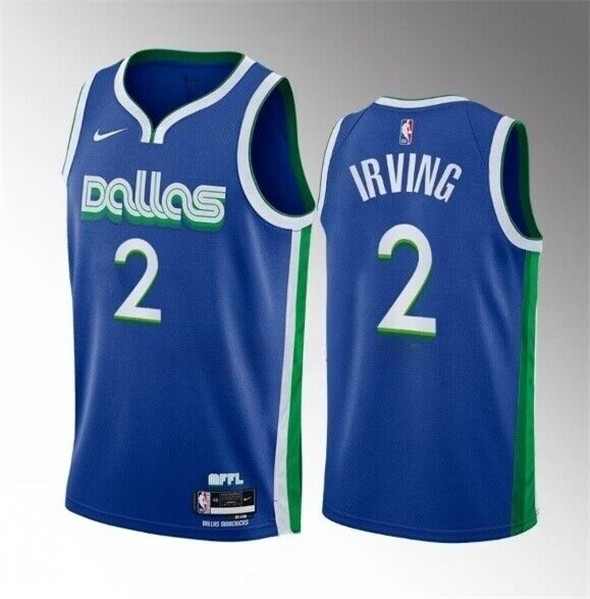 Mens Dallas Mavericks #2 Kyrie Irving Blue City Edition Stitched Basketball Jersey->dallas mavericks->NBA Jersey